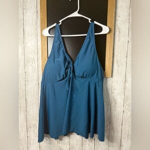 Summer Mae Bathing Suit Top Adj Straps Aqua Size 22W New With Tags